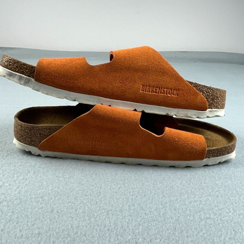 Birkenstock Orange Suede Two-Strap Arizona Sandals - Picture 7 of 7